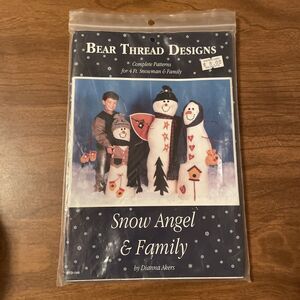Craft Pattern Bear Thread Designs Christmas Snow Angel & Family Unused BTD-144